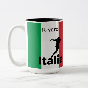 Soccer Player, Italy customisable Two-Tone Coffee Mug