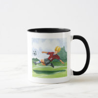 Soccer Player Kicking a Ball by Jay Throckmorton
