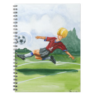Soccer Player Kicking a Ball by Jay Throckmorton Notebook