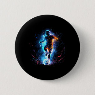 Soccer Player Lightning 6 Cm Round Badge