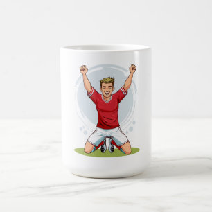 Soccer player man coffee mug