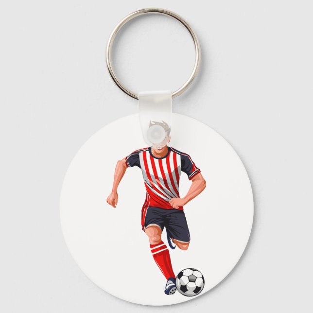 Soccer player man key ring (Front)