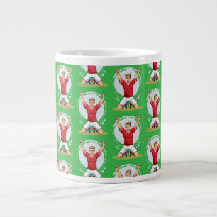 Soccer player man large coffee mug