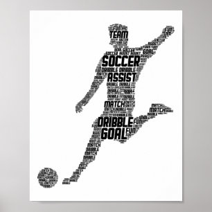 Soccer Player Men Kids Boys Poster