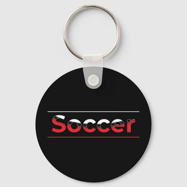 Soccer Player - Minimalist Art Geometric Arch Key Ring (Front)