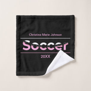 Soccer Player Minimalist Word Art - Arch Wash Cloth