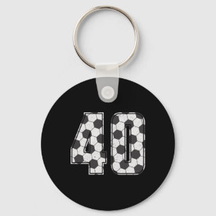 Soccer Player Number 40 Forty Soccer Birthday Key Ring