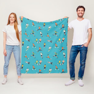 Soccer Player Pattern Fleece Blanket