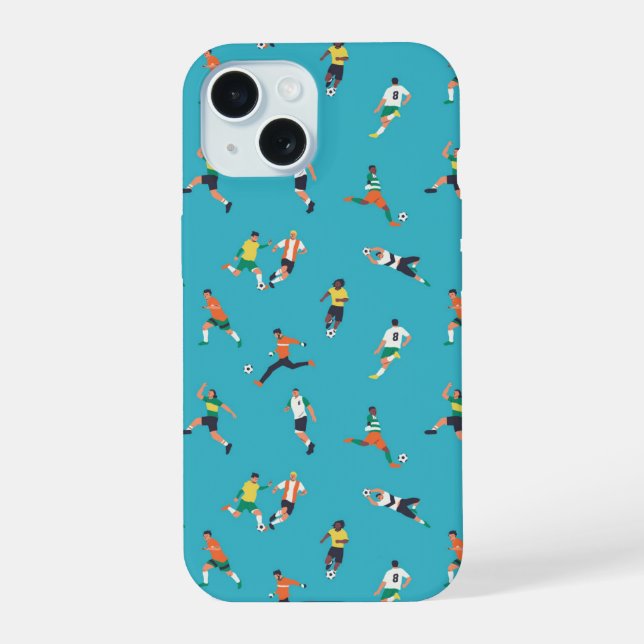 Soccer Player Pattern iPhone 15 Case (Back)