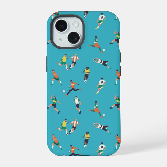 Soccer Player Pattern iPhone 15 Case (Back)
