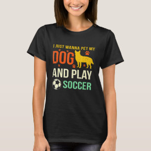 Soccer Player Red Cute Blue Heeler Cattle Dog T-Shirt