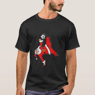 Soccer Player Santa Claus Bicycle Kick Soccer Chri T-Shirt