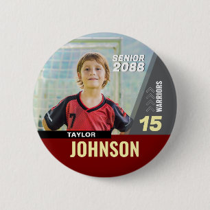 Soccer Player Senior Night Custom Photo Sports 6 Cm Round Badge