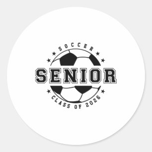 Soccer Player Senior Year Cl Of 2026 Graduate Classic Round Sticker
