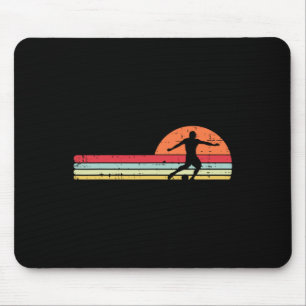 Soccer Player Silhouette Retro Footll Sport Men Wo Mouse Pad