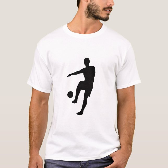 Soccer Player Silhouette T-Shirt Design (Front)