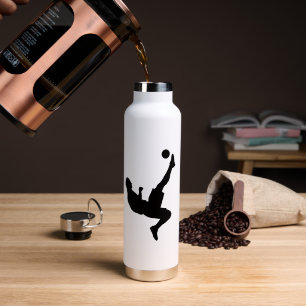 Soccer Player Silhouette Water Bottle