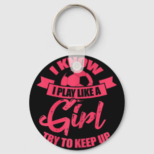 Soccer Player Soccer Girl Key Ring