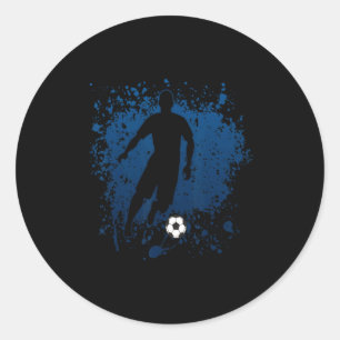 Soccer Player Sports Vintage Boys Soccer Players T Classic Round Sticker