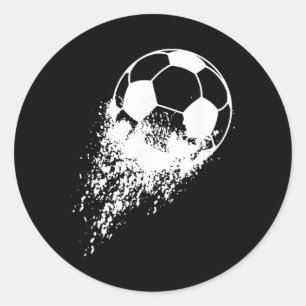 Soccer Player Sports Vintage Men Boys Soccer Byll Classic Round Sticker