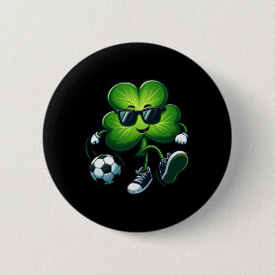 Soccer Player St Patricks Day Shamrock Irish Women 6 Cm Round Badge