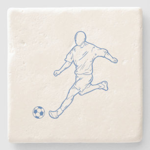 soccer player stone coaster