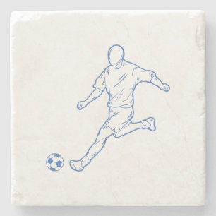 soccer player stone coaster