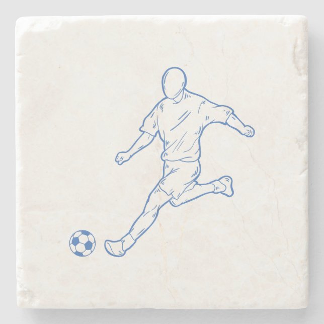 soccer player stone coaster (Front)