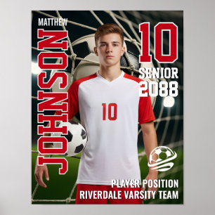 Soccer Player Team Photo Custom Sports Senior Poster