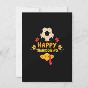 Soccer Player Turkey Funny Thanksgiving Day Invitation