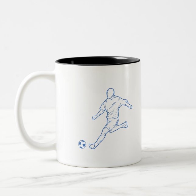 soccer player Two-Tone coffee mug (Left)