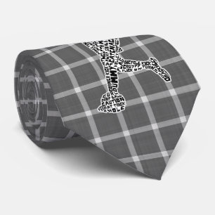 Soccer Player Typography Neck Tie