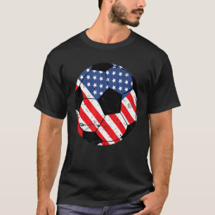 Soccer Player Usa Us American Flag Girls Boys Socc T-Shirt