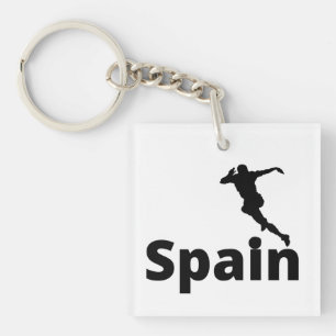Soccer player using dot as a ball Spain Key Ring