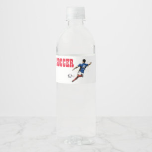 Soccer Player Water Bottle Label