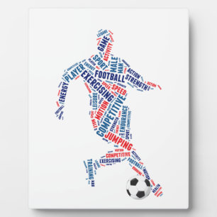 Soccer player with ball plaque