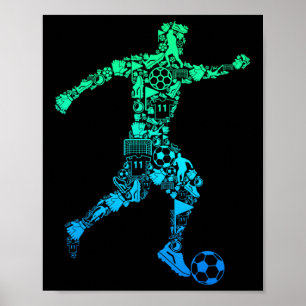Soccer Player Youth Men Kids Boys Poster
