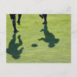 Soccer players doing drills. postcard