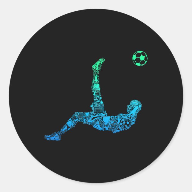 Soccer Players Men  Classic Round Sticker (Front)