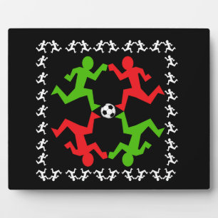 Soccer Players Running to the Ball Pattern Plaque