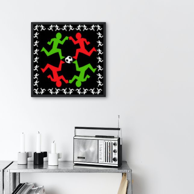 Soccer Players Running to the Ball Pattern Small Poster (Creator Uploaded)