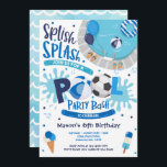Soccer Pool Party Splish Splash Pool Birthday Invitation<br><div class="desc">Soccer Pool Party Splish Splash Pool Birthday Invitation
All designs are © PIXEL PERFECTION PARTY LTD</div>