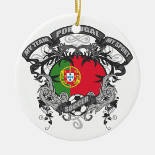 Soccer Portugal Ceramic Tree Decoration