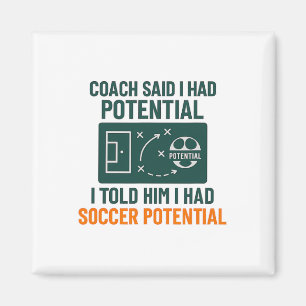 Soccer Potential Chalkboard Coach Quote Design  Magnet