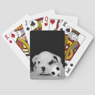 "Soccer Puppy" English Bulldog Photography Playing Cards