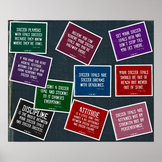 Soccer Quotes 10 Poster Collage in Colours on Deni (Front)