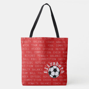 Soccer Red Over All Print Bag