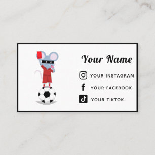 Soccer Referee Athletic Simple Social Media Follow Business Card