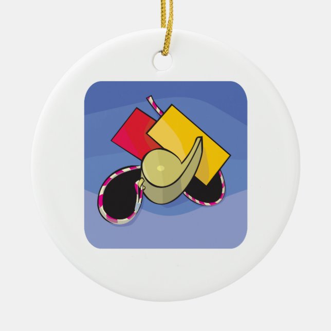 Soccer Referee Ceramic Tree Decoration (Front)