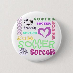 Soccer Repeating 6 Cm Round Badge
